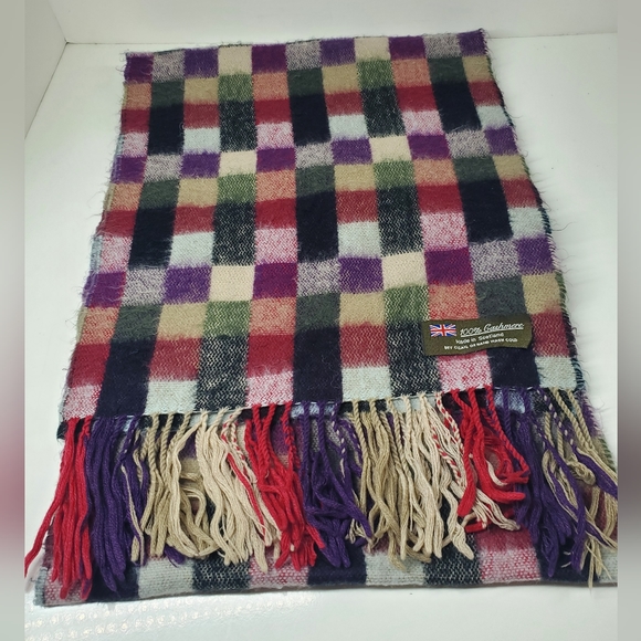 Cashmere Checkered Multicolored Scarf - Picture 4 of 6